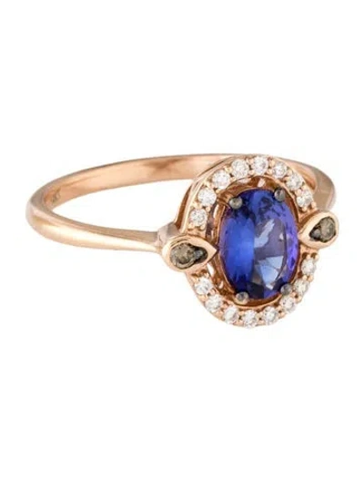 Pre-owned Le Vian 14k Tanzanite & Diamond Cocktail Ring In Multicolor