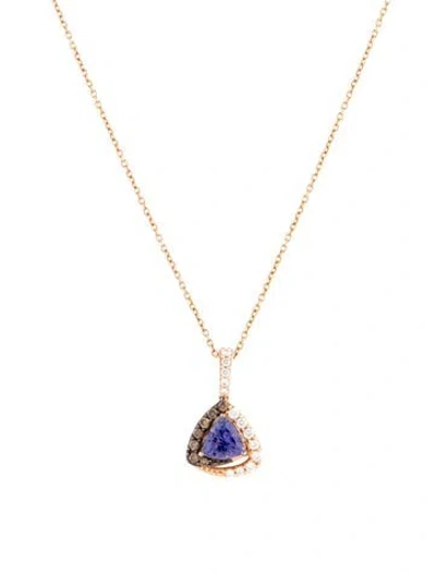 Pre-owned Le Vian 14k Tanzanite & Diamond Pendant Necklace, 18.25" In Multicolor
