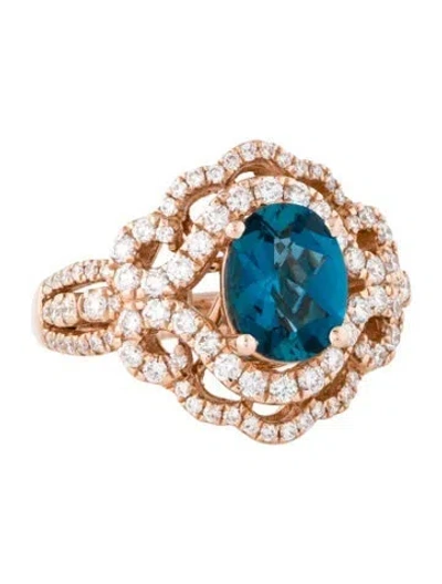 Pre-owned Le Vian 14k Topaz & Diamond Cocktail Ring In Multi