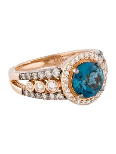 Pre-owned Le Vian 14k Topaz & Diamond Cocktail Ring In Multi