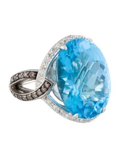 Pre-owned Le Vian 14k Topaz & Diamond Cocktail Ring In Multi