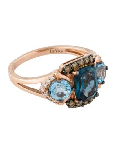 Pre-owned Le Vian 14k Topaz & Diamond Cocktail Ring In Multi