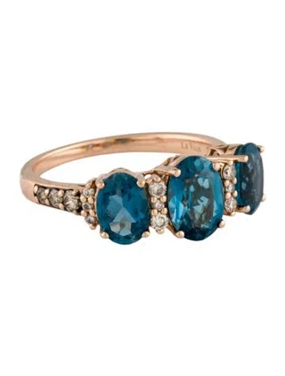 Pre-owned Le Vian 14k Topaz & Diamond Cocktail Ring In Multicolor