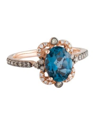 Pre-owned Le Vian 14k Topaz & Diamond Cocktail Ring In Multicolor