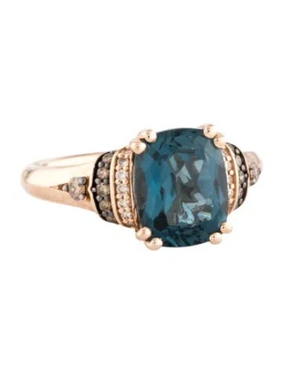 Pre-owned Le Vian 14k Topaz & Diamond Cocktail Ring In Multicolor