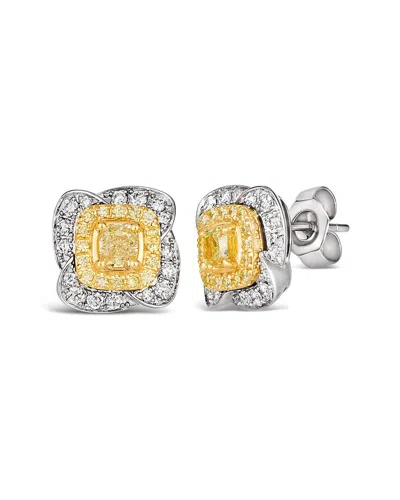 Le Vian ® 14k Two-tone 0.95 Ct. Tw. Diamond Earrings In Metallic