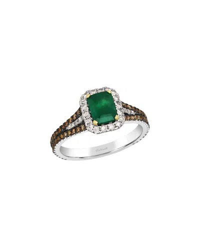Le Vian 14k Two Tone 1.40 Ct. Tw. Diamond & New Emerald Ring In Green