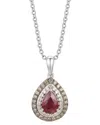 Le Vian 14k Vanilla Gold 0.98 Ct. Tw. Diamond & Ruby Necklace