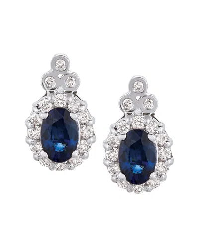LE VIAN LE VIAN® 14K VANILLA GOLD 1.40 CT. TW. DIAMOND & SAPPHIRE EARRINGS