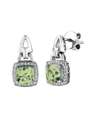 Le Vian 14k Vanilla Gold 1.79 Ct. Tw. Diamond & Green Quartz Earrings