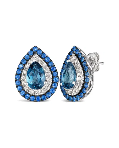 Le Vian 14k W/g Earr 0.55 Dia 3.58 Db, Sa |e,eh| In Blue