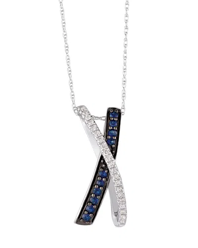 Le Vian ® 14k White Gold 0.27 Ct. Tw. Diamond & Sapphire Pendant Necklace