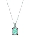 Le Vian 14k White Gold 1.54 Ct. Tw. Diamond & Aquamarine Pendant Necklace