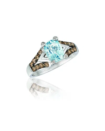 Le Vian 14k White Gold 1.60 Ct. Tw. Diamond & Aquamarine Ring