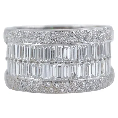 Pre-owned Le Vian 18 Karat Gold Round And Baguette Diamond Band Ring 1.55 Carat In Multi