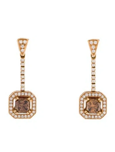 Pre-owned Le Vian 18k 1.95ctw Diamond Drop Earrings In Multi