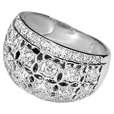 Pre-owned Le Vian 18k  White Gold Diamond Designer Band Ring