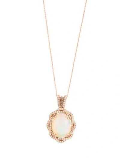 Pre-owned Le Vian 18k Opal & Diamonds Pendant Necklace, 20" In Multicolor