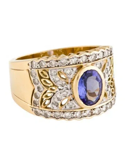 Pre-owned Le Vian 18k Tanzanite & Diamond Cocktail Ring In Multicolor