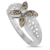 Le Vian 18k White Gold White And Brown Diamond Flower Ring In White