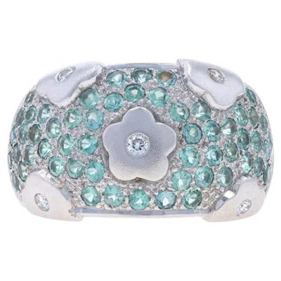 Pre-owned Le Vian Alexandrite Diamond Cluster Band - White Gold 14k 1.32ctw Flowers Ring