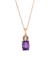Le Vian Amethyst (1.90 Ct. T.w.), Vanilla And Chocolate Diamond Pendant Necklace (0.12 Ct. T.w.) In 14k Stra In Purple