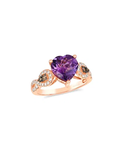 Le Vian ® Amethyst Heart 14k Rose Gold 2.78 Ct. Tw. Diamond & Dark Amethyst Ring