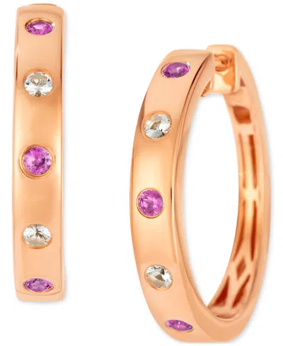Le Vian Anywear Everywear Blueberry Sapphire (1/6 Ct. T.w.) & White Sapphire (1/10 Ct. T.w.) Hoop Earrings I In Gold