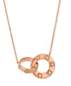 Le Vian Anywear Everywear Nude Diamond Interlocking Circle Adjustable 19" Pendant Necklace (1/10 Ct. T.w.) I In Rose Gold
