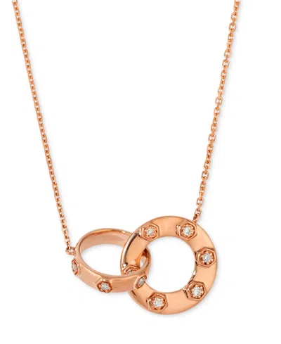 Le Vian Anywear Everywear Nude Diamond Interlocking Circle Adjustable 19" Pendant Necklace (1/10 Ct. T.w.) I In Rose Gold