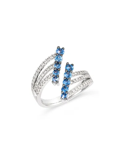Le Vian ® Aventurous 14k 1.23 Ct. Tw. Diamond & Sapphire Half-eternity Ring In Metallic