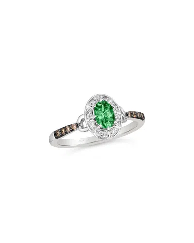 Le Vian ® Balance 14k 0.52 Ct. Tw. Diamond & Emerald Half-eternity Ring In Metallic