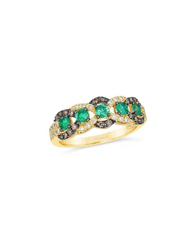 Le Vian ® Balance 14k 0.68 Ct. Tw. Diamond & Emerald Half-eternity Ring In Green