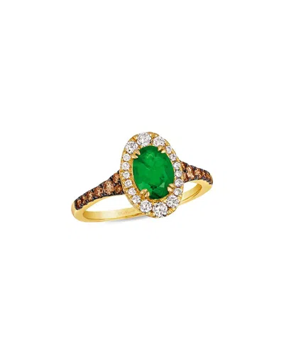 Le Vian Balance 14k 1.09 Ct. Tw. Diamond & Emerald Ring In Gold