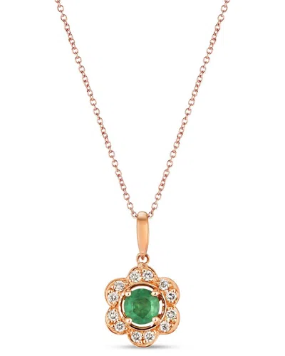 Le Vian Costa Smeralda Emeralds Pendant Set In 14k Strawberry Gold In Green