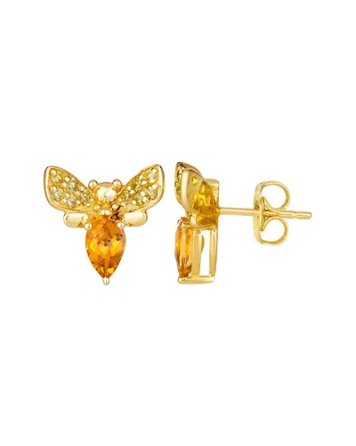 Le Vian ® Bee Positive 14k 0.93 Ct. Tw. Diamond & Citrine Stud Earrings In Gold