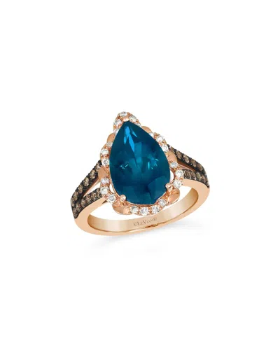 Le Vian ® Big Stone 14k Rose Gold 5.29 Ct. Tw. Diamond & London Blue Topaz Cocktail Ring In Neutral