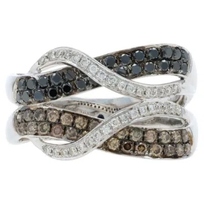 Pre-owned Le Vian Black Diamond Knot Band - White Gold 14k Rd 1.00ctw Ring Treated
