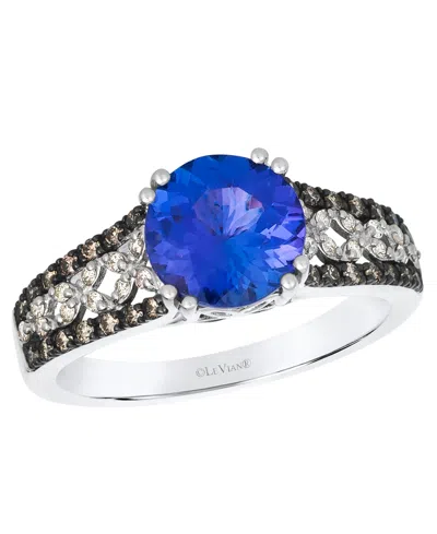 Le Vian Blue Tanzanite (1.90 Ct. T.w.), Nude Diamond (.09 Ct. T.w.) And Chocolate Diamond Ring (.15 Ct. T.w. In Metallic