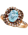 Le Vian Blue Topaz (1-7/8 Ct. T.w.) & Diamond (3/8 Ct. T.w.) Halo Ring In 14k Rose Gold In Blue Topaz