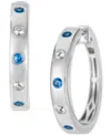 Le Vian Anywear Everywear Blueberry Sapphire (1/6 Ct. T.w.) & White Sapphire (1/10 Ct. T.w.) Hoop Earrings I In White Gold  Blue Sapphire