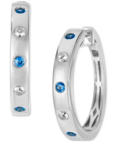 Le Vian Anywear Everywear Blueberry Sapphire (1/6 Ct. T.w.) & White Sapphire (1/10 Ct. T.w.) Hoop Earrings I In White Gold  Blue Sapphire
