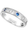 Le Vian Anywear Everywear Blueberry Sapphire (1/6 Ct. T.w.) Or Pink Sapphire (1/6 Ct. T.w.) & White Sapphire In White Gold,blue Sapphire