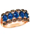 Le Vian Ladies Blueberry Sapphire Rings Set In 14k Strawberry Gold In Rose Gold