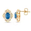 Le Vian Blueberry Sapphire Earrings Set In 14k Honey Gold In Blue