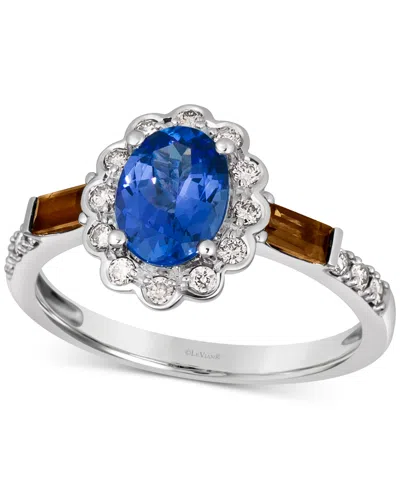 Le Vian Blueberry Tanzanite (1 Ct. T.w.), Chocolate Quartz (1/5 Ct. T.w.) & Nude Diamond (1/4 Ct. T.w.) Halo In No Color