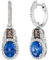 Le Vian Blueberry Tanzanite (2 Ct. T.w.) & Diamond (1/2 Ct. T.w.) Charm Hoop Earrings In 14k White Gold In White Gold