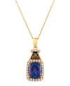 Le Vian Blueberry Tanzanite (2 Ct. T.w.) & Diamond (1/3 Ct. T.w.) 18" Pendant Necklace In 14k Gold (also Ava In Tanzanite