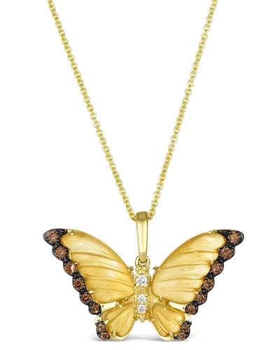 Le Vian ® Butterfly Away 14k 3.69 Ct. Tw. Diamond & Citrine Pendant In Gold