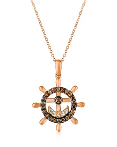 Le Vian ® Captain Wheel 14k Rose Gold 0.42 Ct. Tw. Diamond Pendant Necklace In Metallic